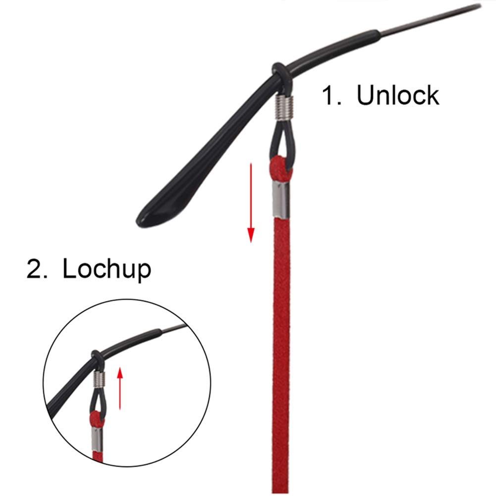 Adjustable PU Leather Eyeglass Strap - 5pcs Multi-Color for Sports & Reading Glasses