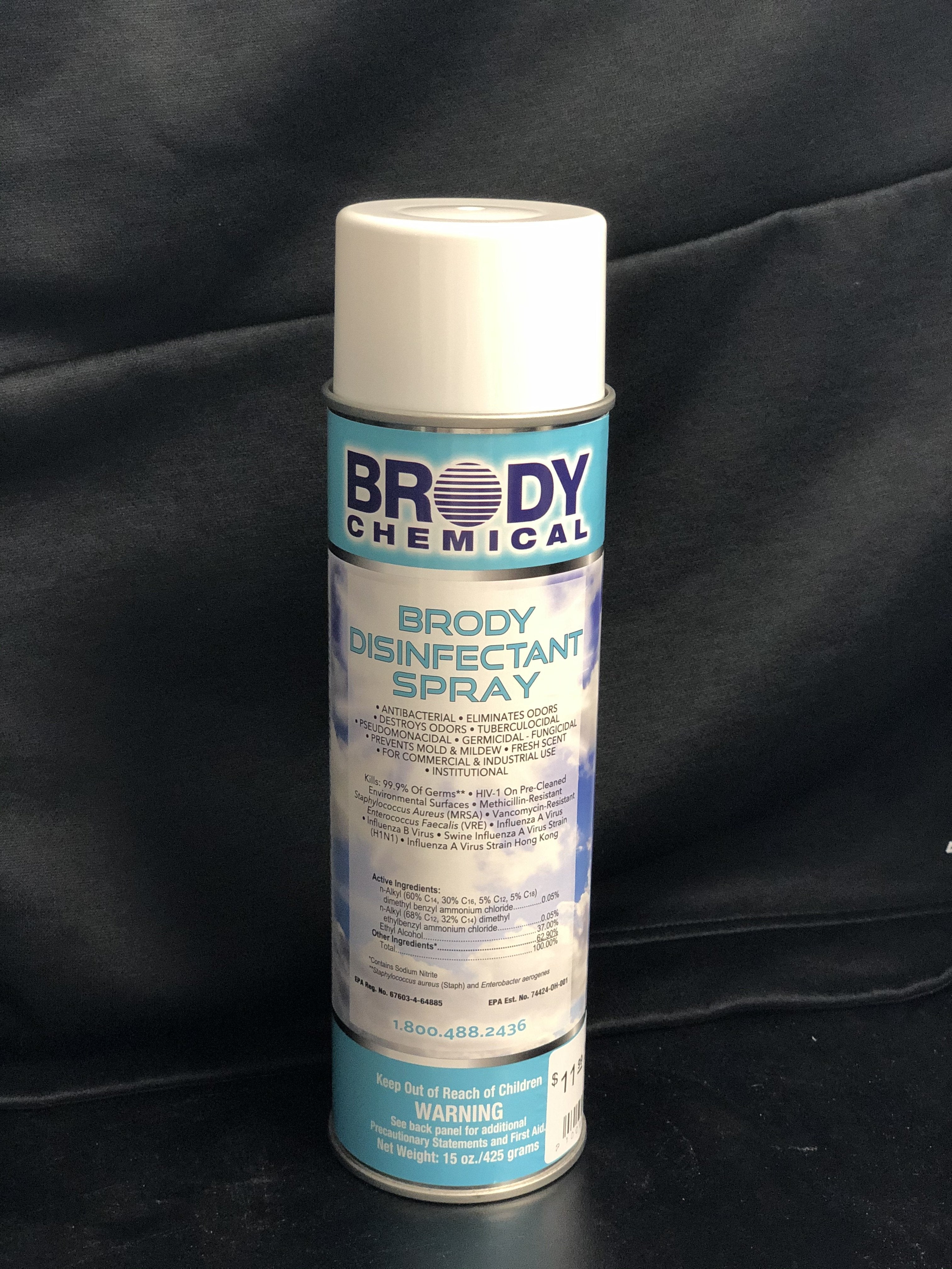 Brody Aerosol Disinfectant Spray 15oz - Medical Grade Sanitizer for Home, Office & Hospital Use - Kills 99.9% Germs & Viruses - EPA Registered Disinfectant Spray for Surfaces & High-Touch Areas