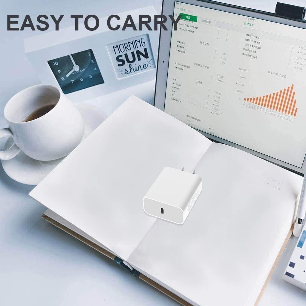 20W PD Fast Charger Adapter for iPhone 15/14/13/12 Series - USB C Wall Charger Compatible with iPhone 11 Pro Max/XS/XR/8/SE & iPad Pro - Ultra Compact & Powerful Charging Solution for Home, Office & Travel