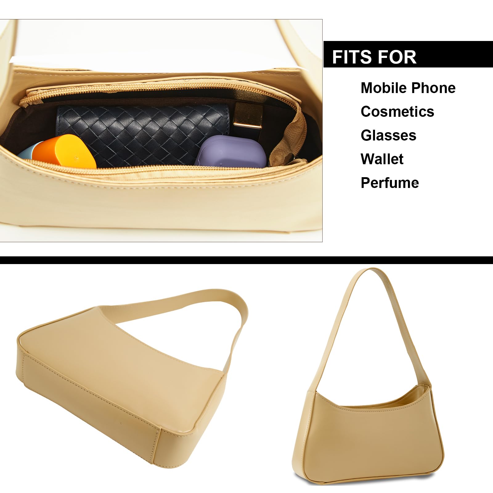 AOEKAFF Women's Shoulder Bags - Small Trendy Cute Clutch Purse with Zipper Closure for Daily Use, Work, Shopping & Travel