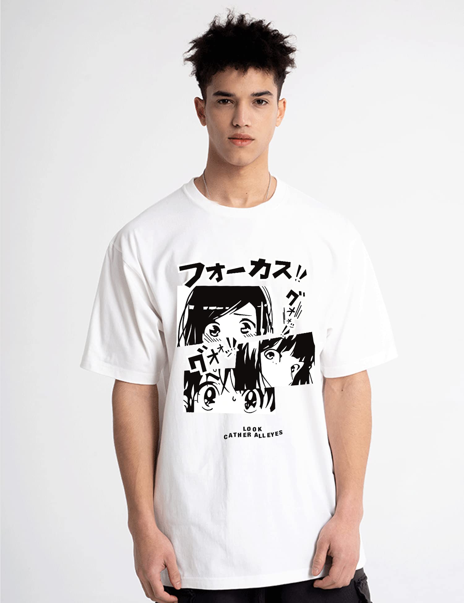 **Anime Manga Graphic T-Shirt for Men & Women - Oversized Streetwear Casual Tee - Perfect Gift for Anime Fans & Cosplay Enthusiasts**    *(Use for casual wear, cosplay events, anime conventions, or as a stylish gift for manga lovers!)*
