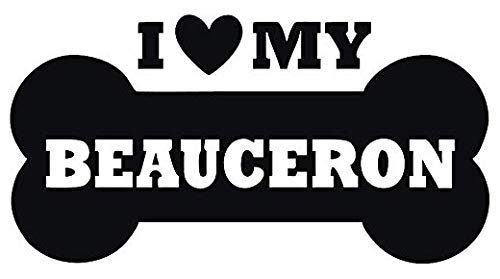 Beauceron Love Dog Bone Die-Cut Stickers & Decals - Waterproof Vinyl Decals for Cars, Bumpers, Windows, Laptops, Notebooks - Perfect for Pet Lovers, Car Decor, and Personalizing Devices