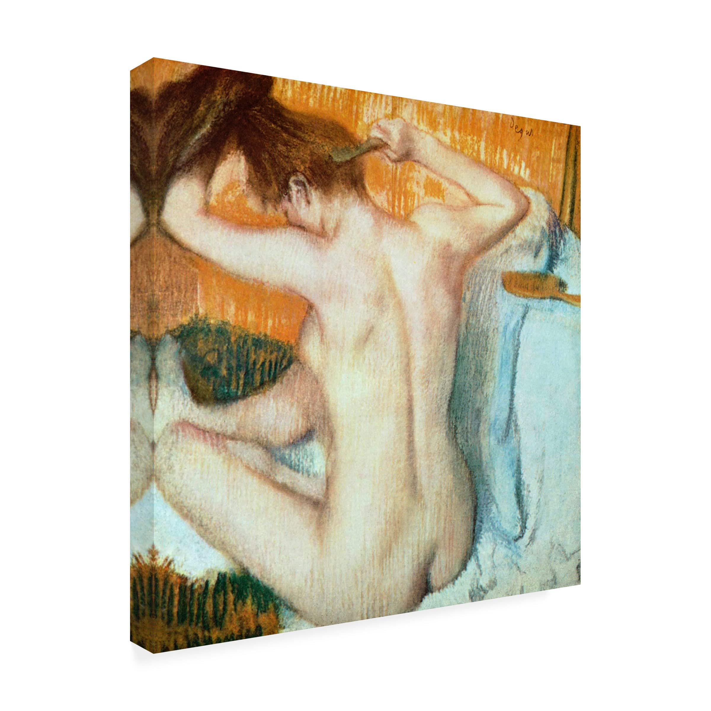 Edgar Degas 'Woman Combing Her Hair' Canvas Wall Art Print - Famous Impressionist Painting Reproduction for Home & Office Decor