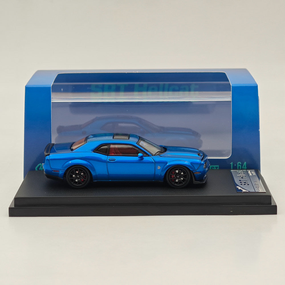 1:64 Scale SH Dodge SRT Hellcat Muscle Sports Diecast Model Car - Blue Collectible Toy for Adults & Kids - Perfect for Display, Gifts, and Racing Game Scenes