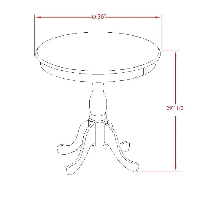 East West Furniture AMDU3-MAH-C 3-Piece Round Dining Set with Pedestal Table & 2 Linen Fabric Chairs, 36x36 Inch, Mahogany - Perfect for Small Kitchen, Breakfast Nook or Cozy Apartment Dining Area