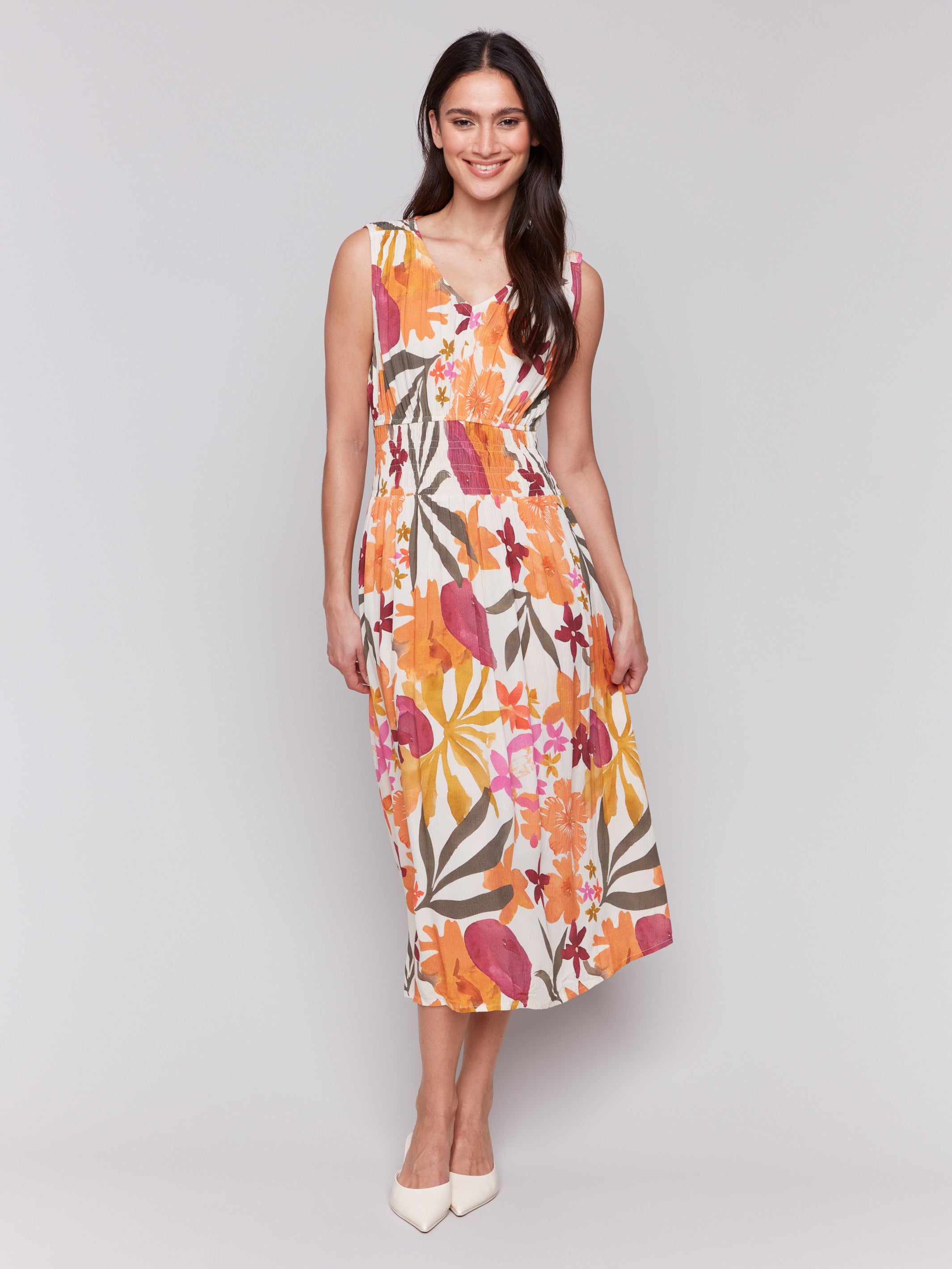 Floral Print Sleeveless Empire Waist Summer Dress for Women - Perfect for Beach Vacations, Garden Parties & Date Nights