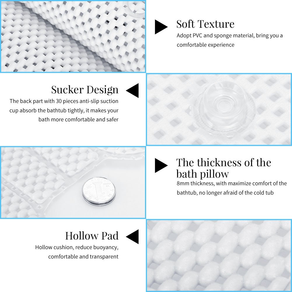 Premium Bath Pillow - Full Body Spa Bath Mat Cushion with Soft Quilted Design & Breathable Material for Relaxing Soak | Perfect for Bathtub, Jacuzzi, Home Spa & Self-Care Moments