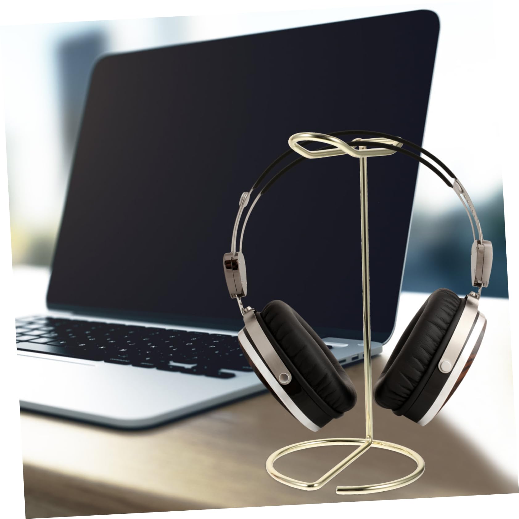 4-Pack Metal Headphone Stand Holder - Sturdy Desktop Headset Display Rack for Gaming Accessories, Office & Home Organization (Black) - Perfect for Gamers, Streamers & Workspace Setup