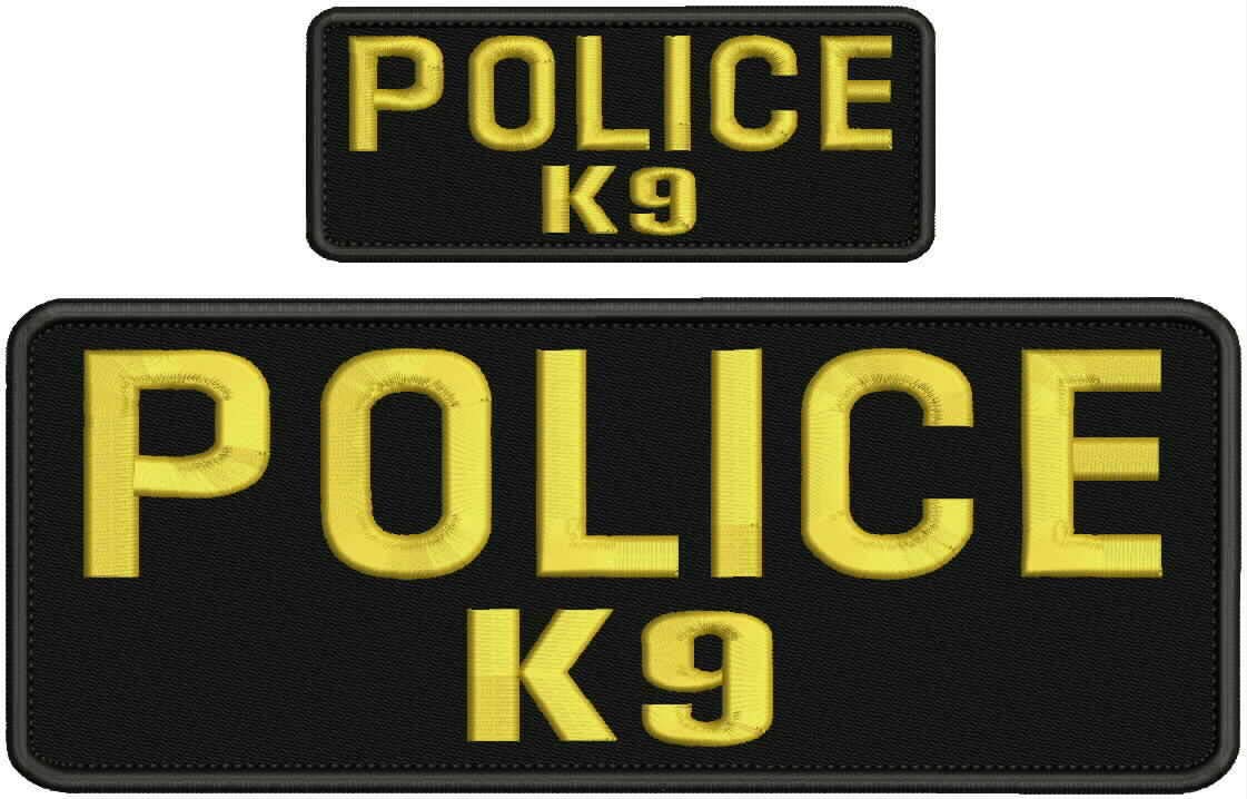 Custom Embroidered Patches for Women & Men - Police K-9 Hook & Loop Badges with Gold Lettering - Perfect for Uniforms, Jackets, Bags & DIY Crafts