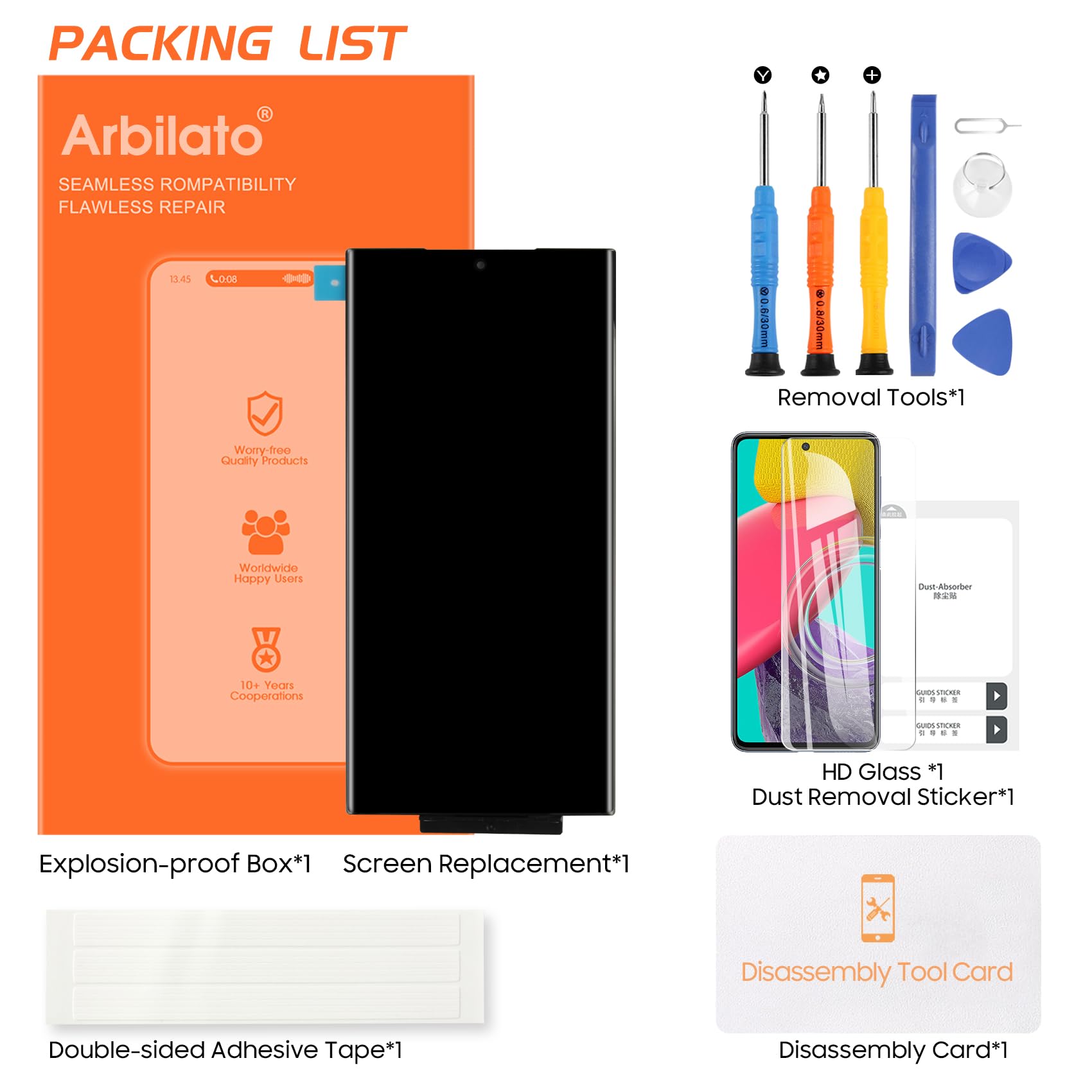 Original Samsung Galaxy S23 Ultra Screen Replacement - SM-S918B/S918U/S918W LCD Touch Display Digitizer with Fingerprint Sensor (Black) - Perfect for DIY Phone Repair & Screen Protection