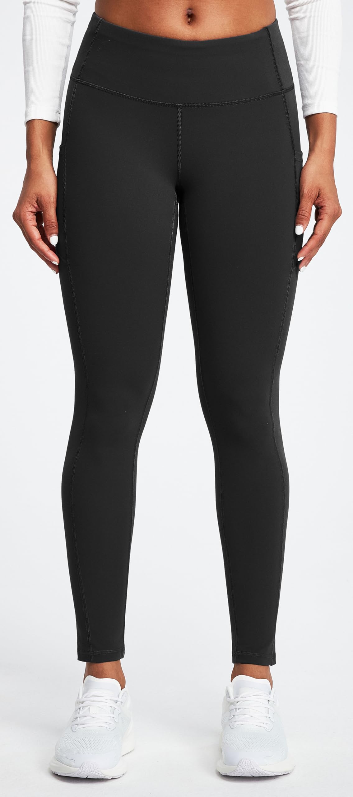 Heathyoga Fleece Lined Leggings with Pockets for Women - Thermal Winter Yoga Pants, High Waisted Warm Workout Leggings - Perfect for Yoga, Running, Gym & Cold Weather Activities