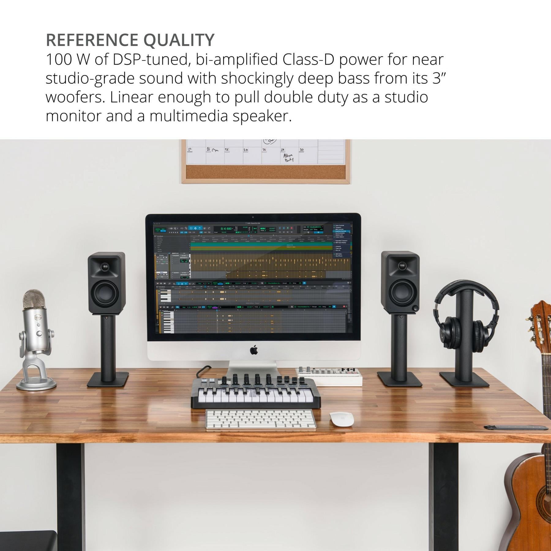 Kanto ORA Reference Premium Desktop Speakers - Matte White Finish | High-Fidelity Audio for Home Office, Gaming & Music Studios