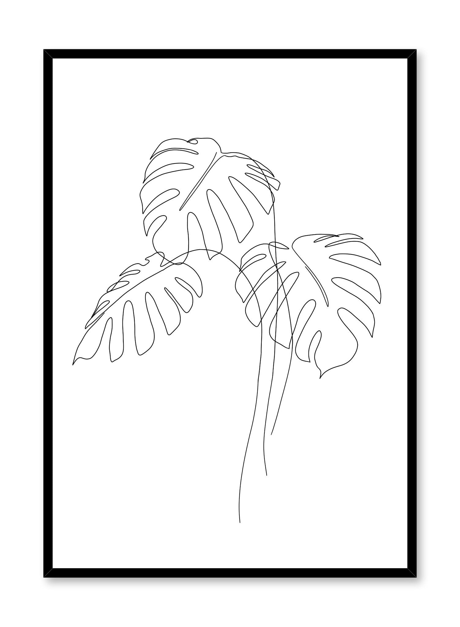 Monstera Trio Wall Art Poster - Tropical Leaf Decor for Living Room, Bedroom & Office - Perfect for Home & Office Decor