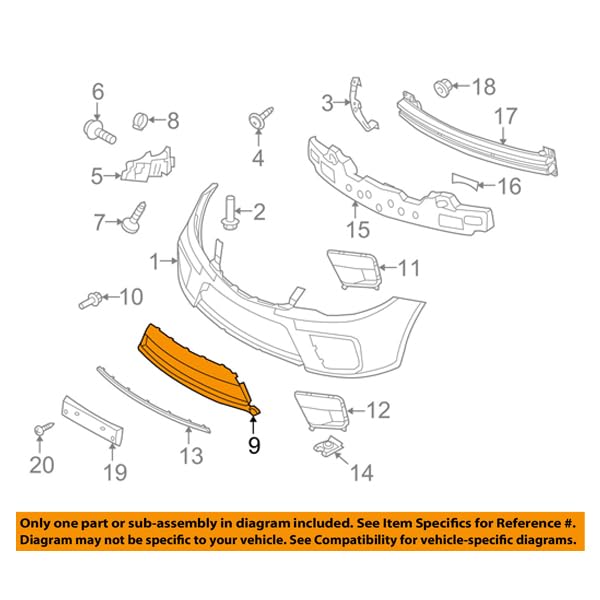 Compatible with 2011-2013 Kia Sorento Front Lower Bumper Grill Grille Assembly - Replacement for KI1036106 865221U000 - Perfect for Off-Roading & Car Restoration Projects