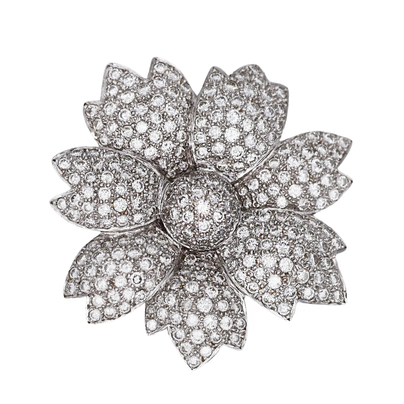 Sethi Couture Diamond Flower Brooch Pin - Elegant Floral Jewelry for Women, Bridal Bouquet, Wedding Accessories, Prom, Evening Dresses & Special Occasions