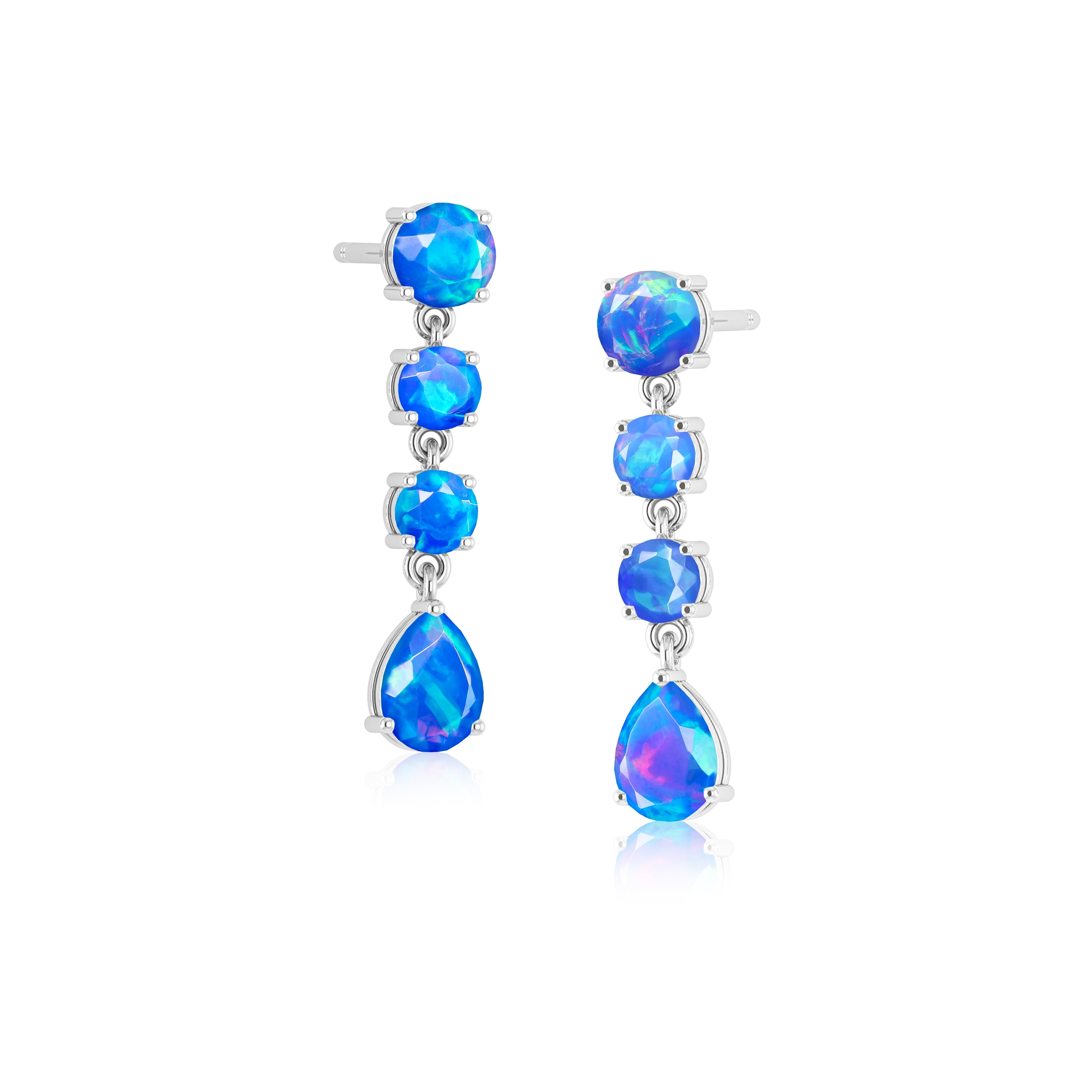 Lavender Fire Opal Stud Earrings for Women - Dainty Purple Gemstone Jewelry for Everyday Wear & Special Occasions