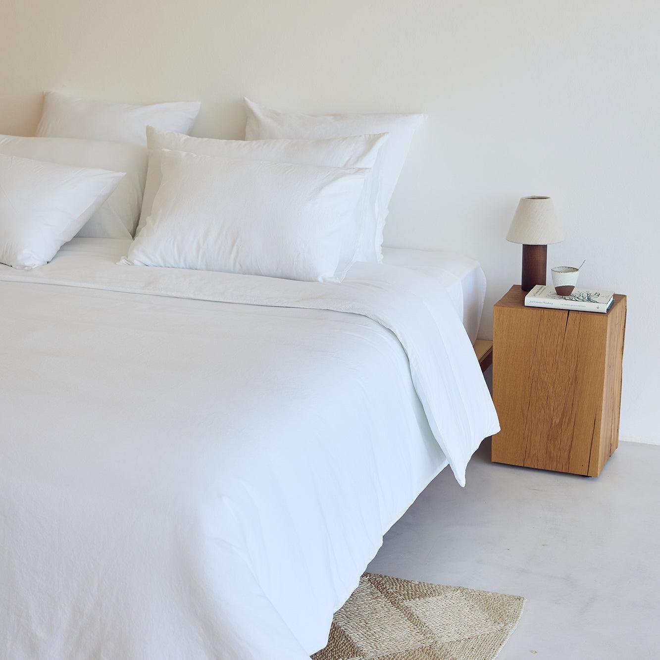 Premium Tavira Washed Cotton Duvet Cover Set - Soft & Breathable White Bedding for Comfortable Sleep - Perfect for Master Bedroom, Guest Room & Hotel Decor