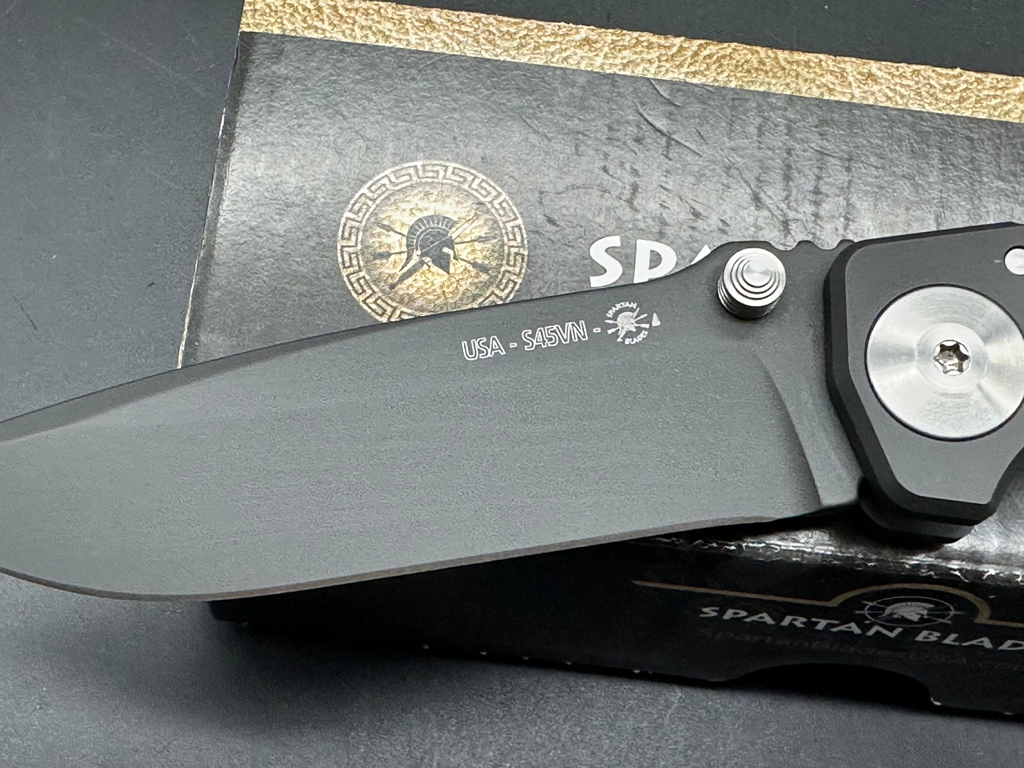 Spartan Harsey DLC Coated S45VN Folding Knife - Premium EDC Pocket Knife for Outdoor, Camping & Survival Gear