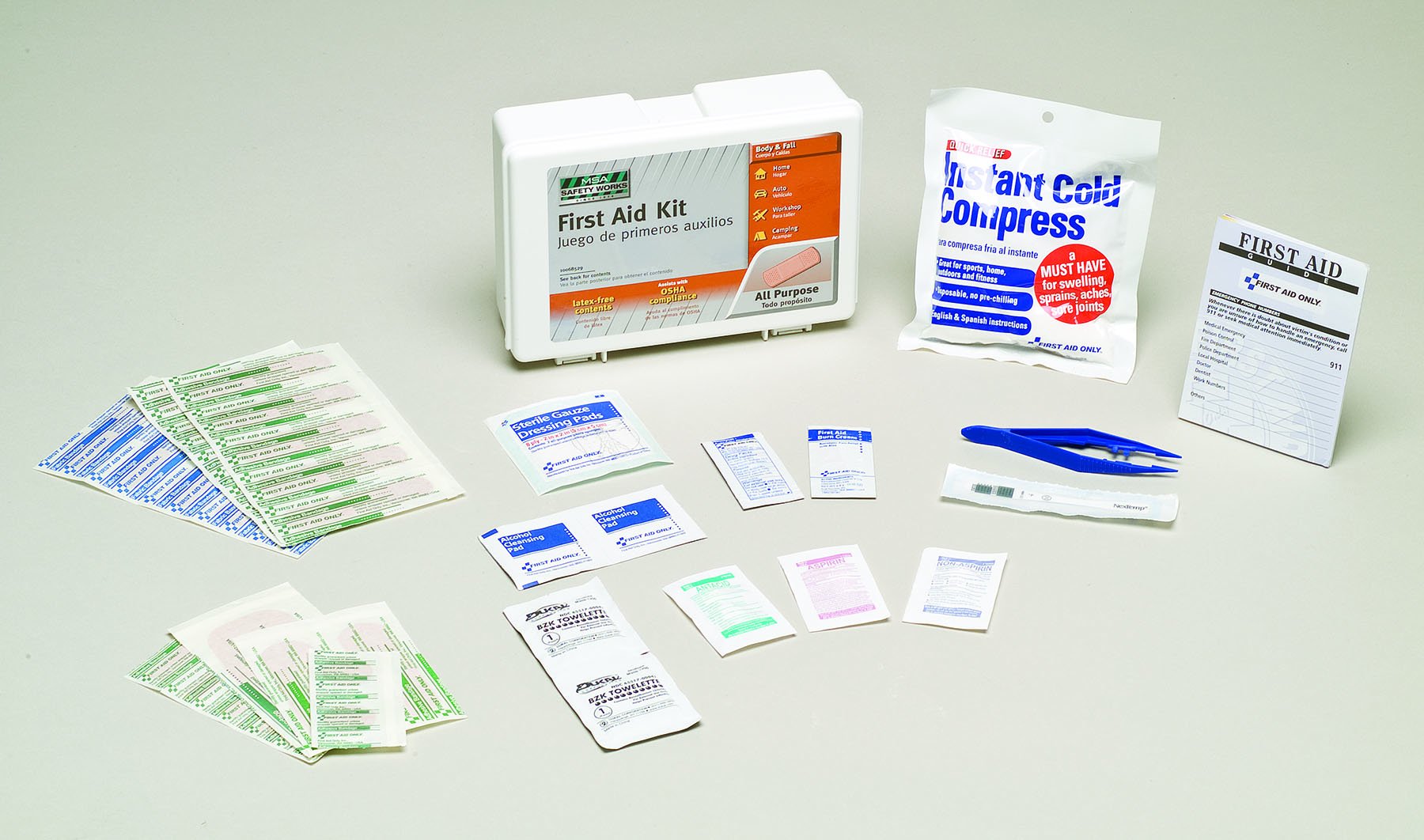 Safety Works 10068529 All Purpose First Aid Kit - 120 Pieces Emergency Medical Supplies for Home, Car, Office & Travel - Essential First Aid Kit for Cuts, Burns & Injuries
