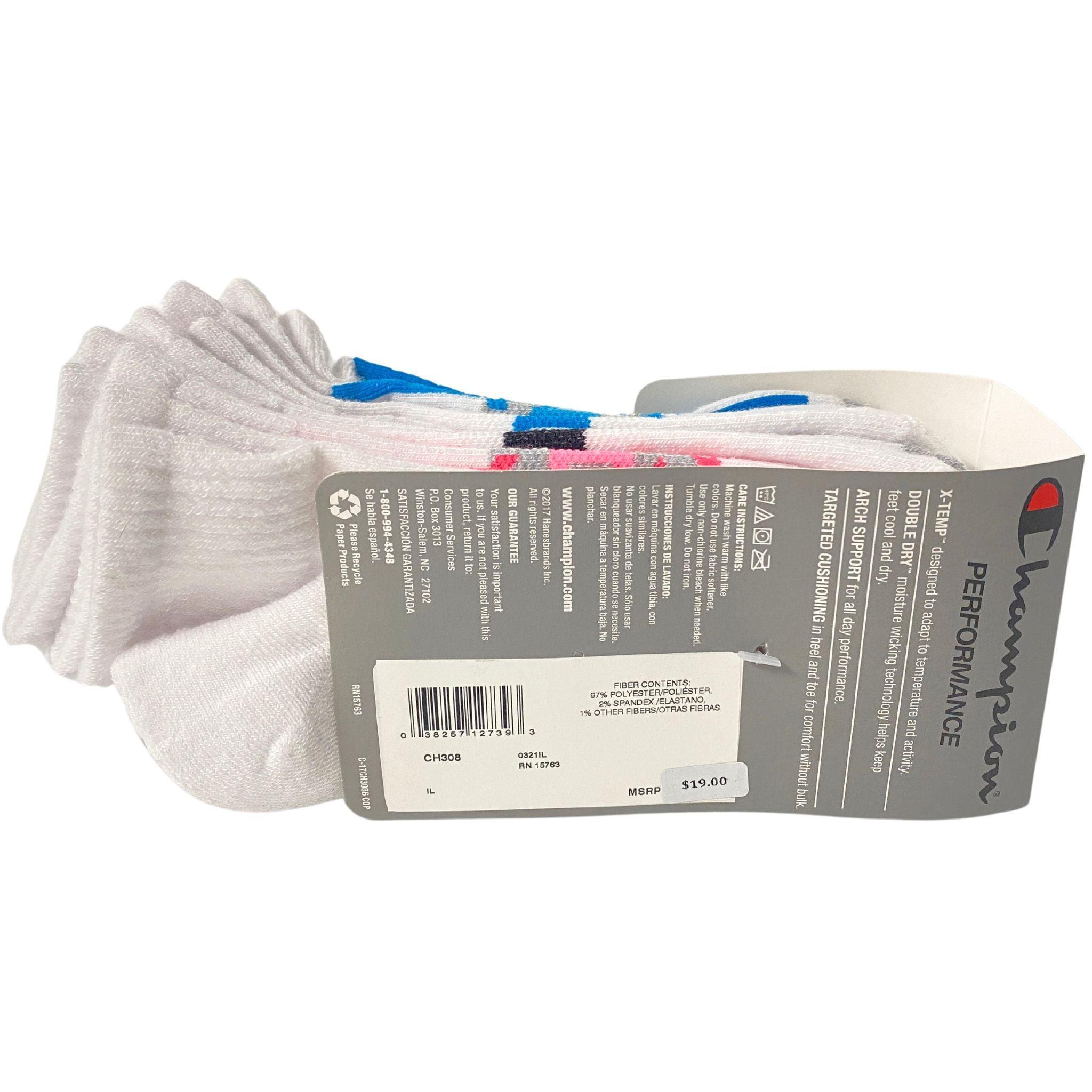 Champion Women's Double Dry Performance Socks - 6 Pairs per Pack (12 Packs per Case) - Ideal for Running, Gym Workouts & Everyday Comfort