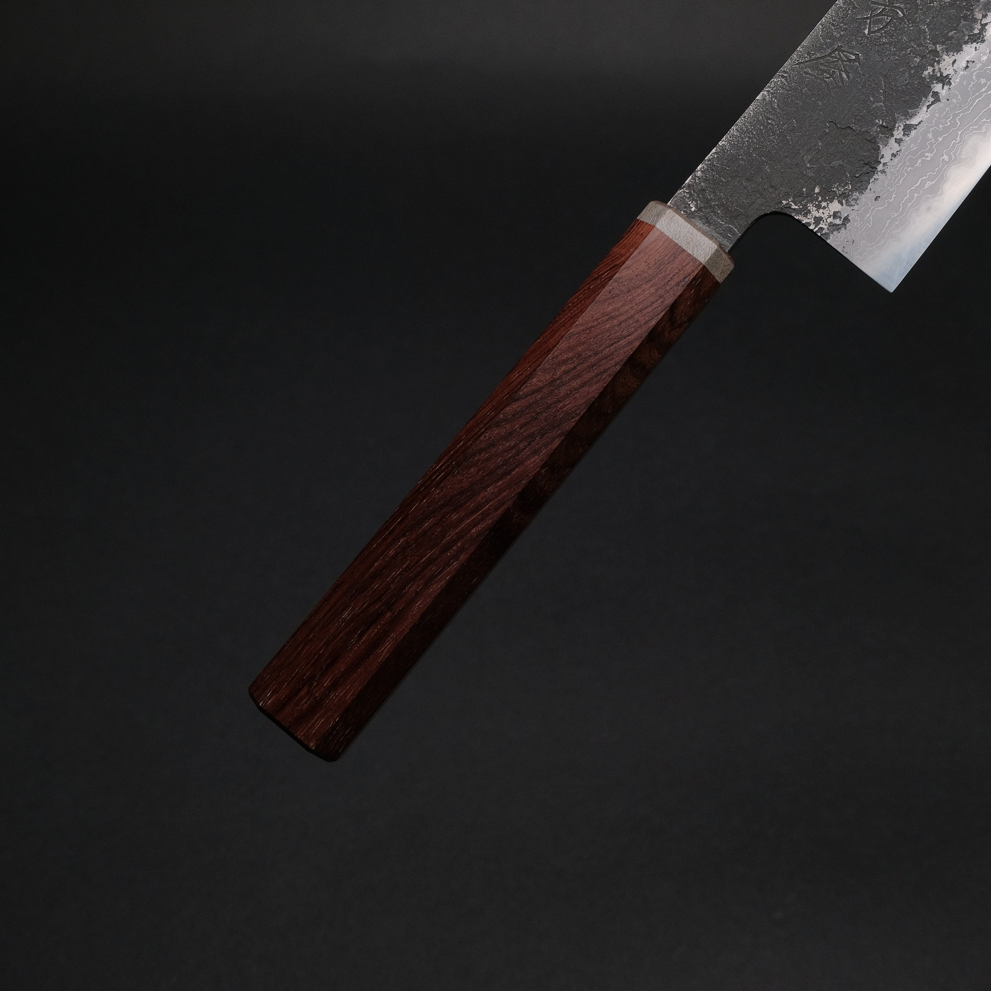 Premium Ajikataya White #2 Nashiji Damascus Gyuto 240mm Chef Knife - Rosewood & Stabilized Wood Handle (#41) - Perfect for Professional Chefs & Home Cooking Enthusiasts