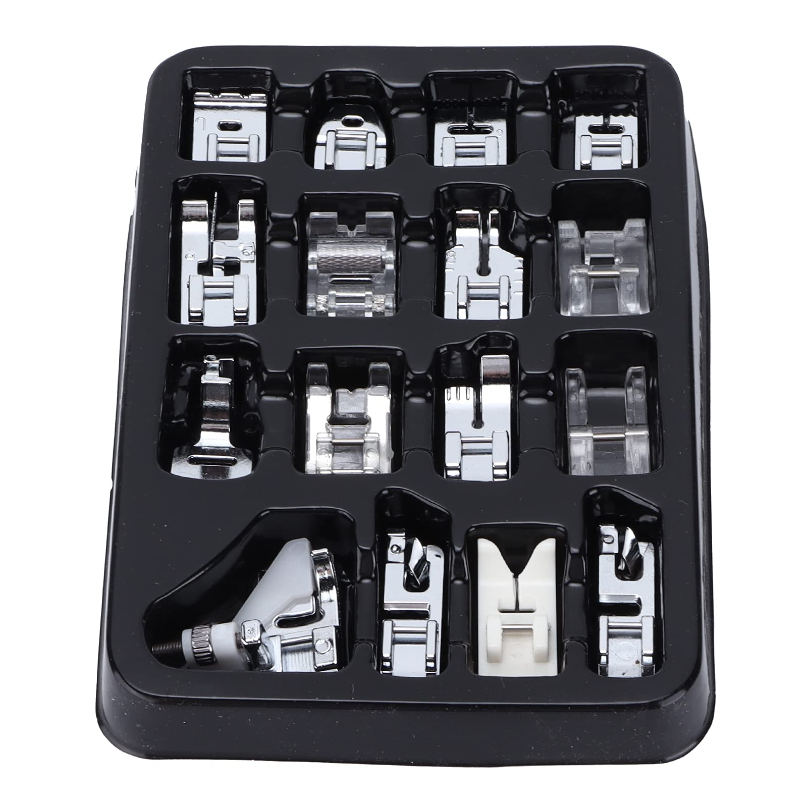 FOLOSAFENAR Sewing Machine Presser Foot Kit - Durable Snap-On Presser Feet Set for Leather, Embroidery, Zippers, Buttons & Beads | Perfect for Home Sewing, Quilting & DIY Crafts