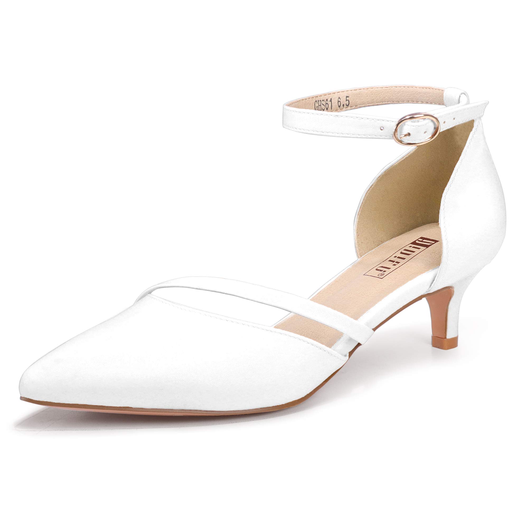 IDIFU Women's IN2 Maxine Low Kitten Heels - Elegant Closed Toe Dress Pumps for Wedding, Evening & Formal Occasions - Perfect Bridal Shoes for Women | Great for Prom, Cocktail Parties & Office Wear