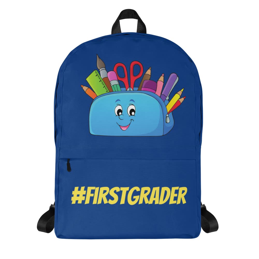 Blue School Backpack for Kids - Standard Size Laptop Bag for First Graders | Durable Back to School Essentials for Classroom & Travel Use