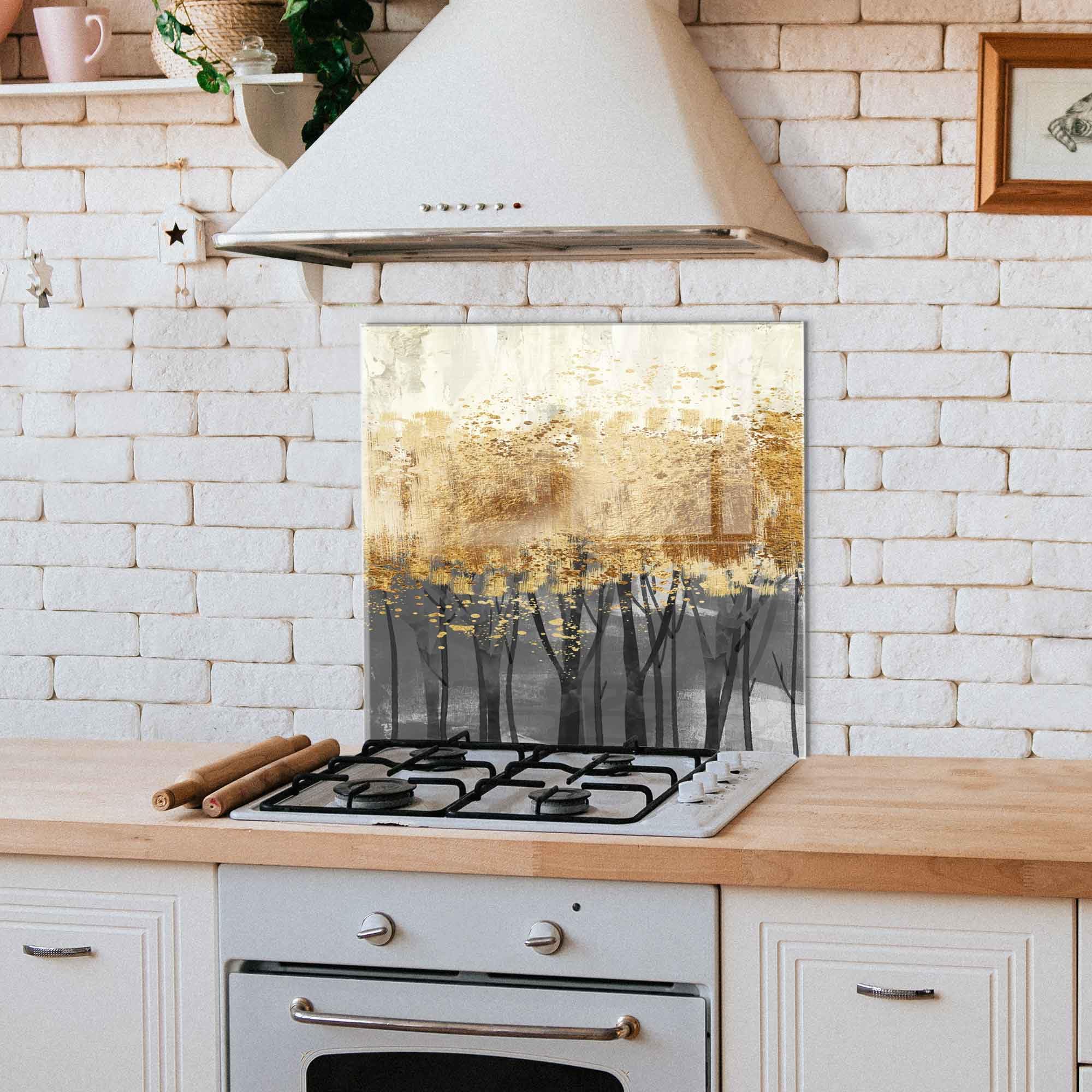 Tempered Glass Kitchen Backsplash - Heat Resistant Stove Cover for Home Decor