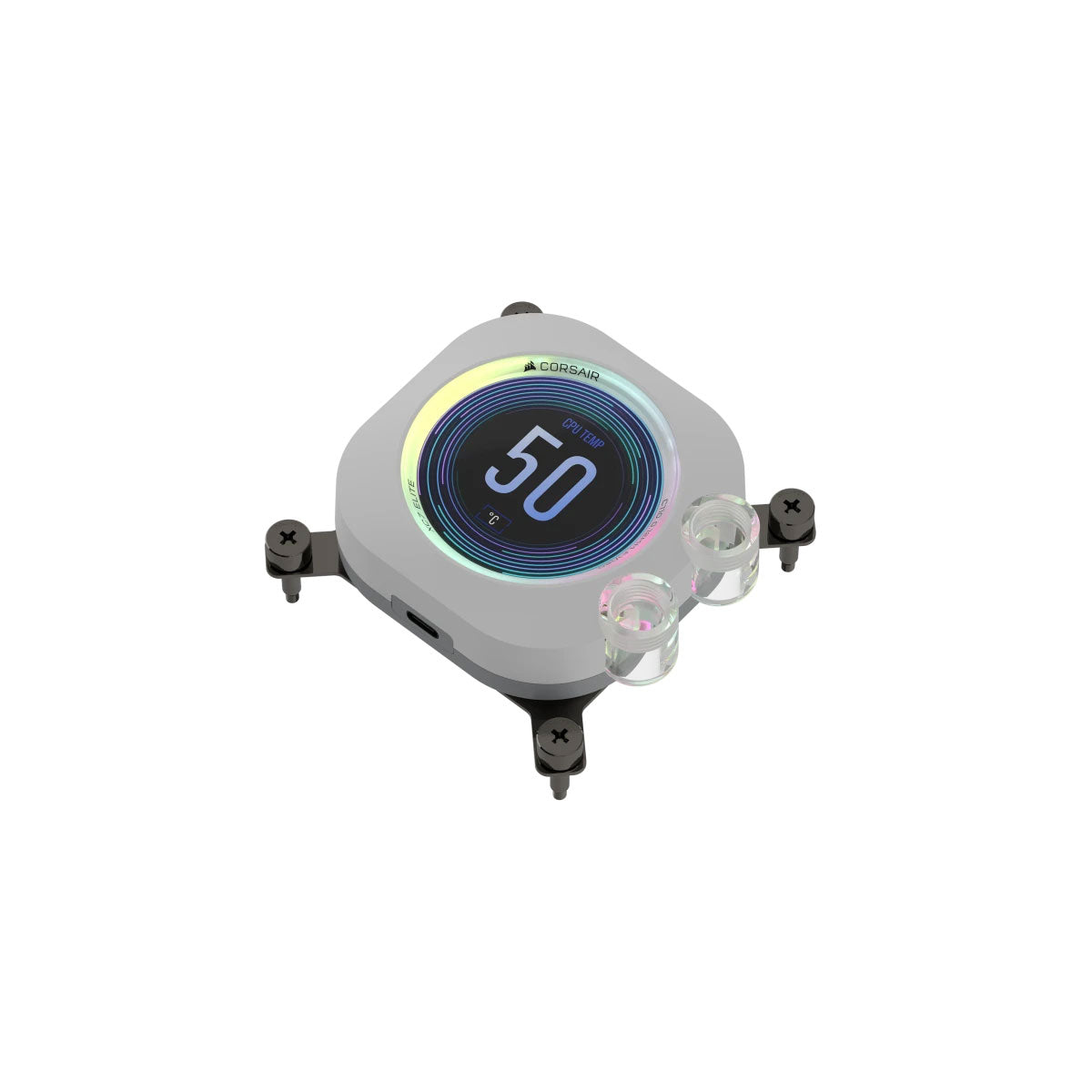 Corsair iCUE XC7 Elite LCD CPU Water Block - White - Compatible with Intel 1700 & AMD AM4/AM5 Sockets - High Performance Liquid Cooling for Gaming PCs and Workstations