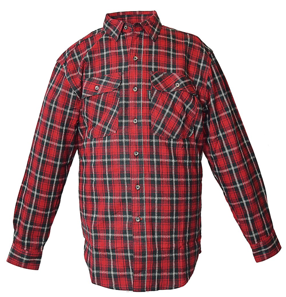 Five Brother Men's Heavyweight Flannel Shirt for Big and Tall - Warm Winter Plaid Shirt for Outdoor Work, Camping & Casual Wear