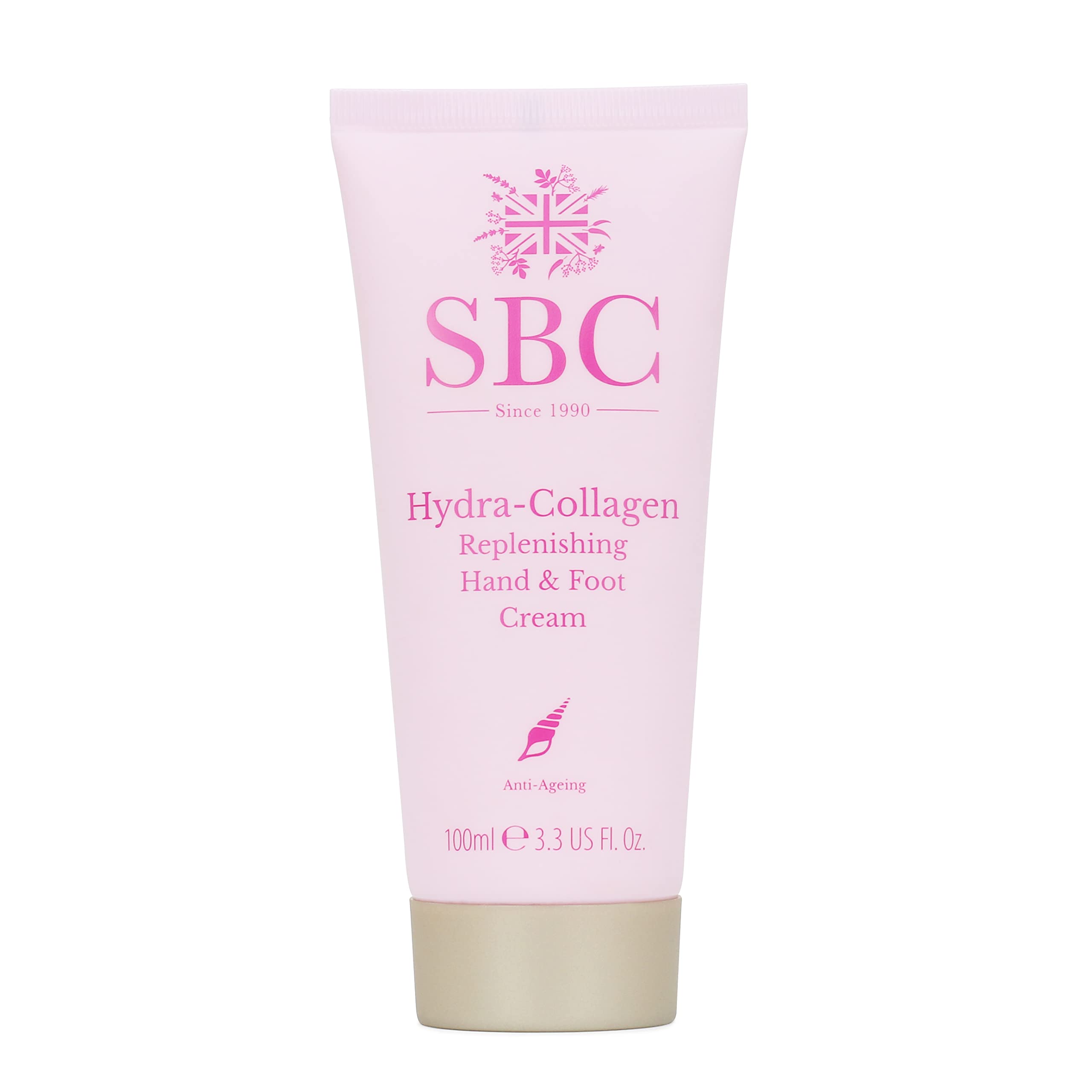 SBC Skincare Hydra-Collagen Replenishing Hand & Foot Cream - 100ml | Anti-Aging Treatment for Dry Skin | Intense Moisturizer for Cracked Hands & Feet | Perfect for Night Care & Winter Protection