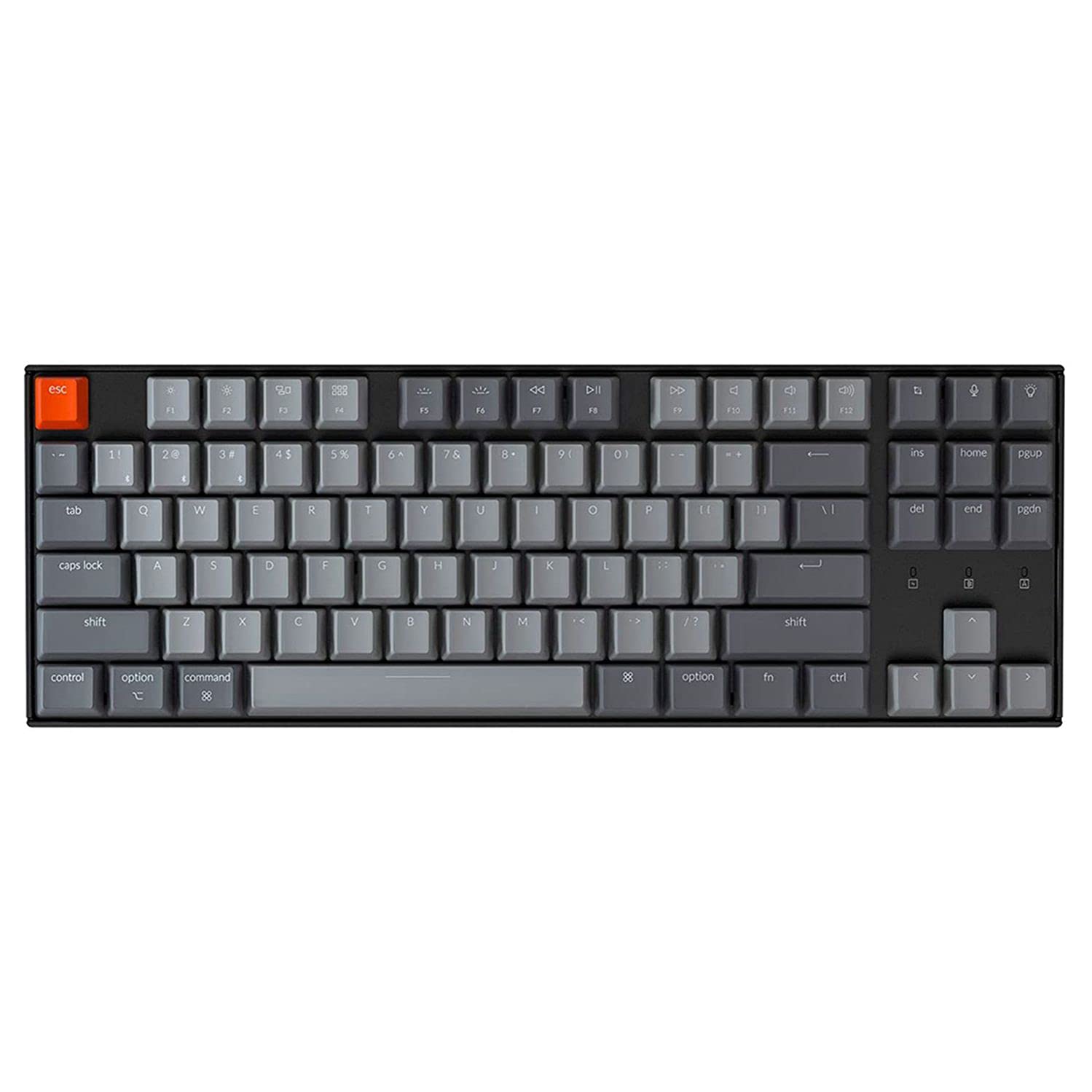 Keychron K8 Wireless Mechanical Keyboard - Tenkeyless RGB Backlit, Bluetooth 5.1, USB-C Wired, Gateron G Pro Brown Switches - Compatible with Mac & Windows PC - Perfect for Gaming, Coding & Office Work