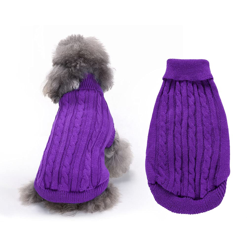 Cozy Knitted Dog Sweater with Turtleneck - Soft & Warm Winter Dog Clothes for Small Breeds - Perfect for Fall & Winter Outdoor Walks