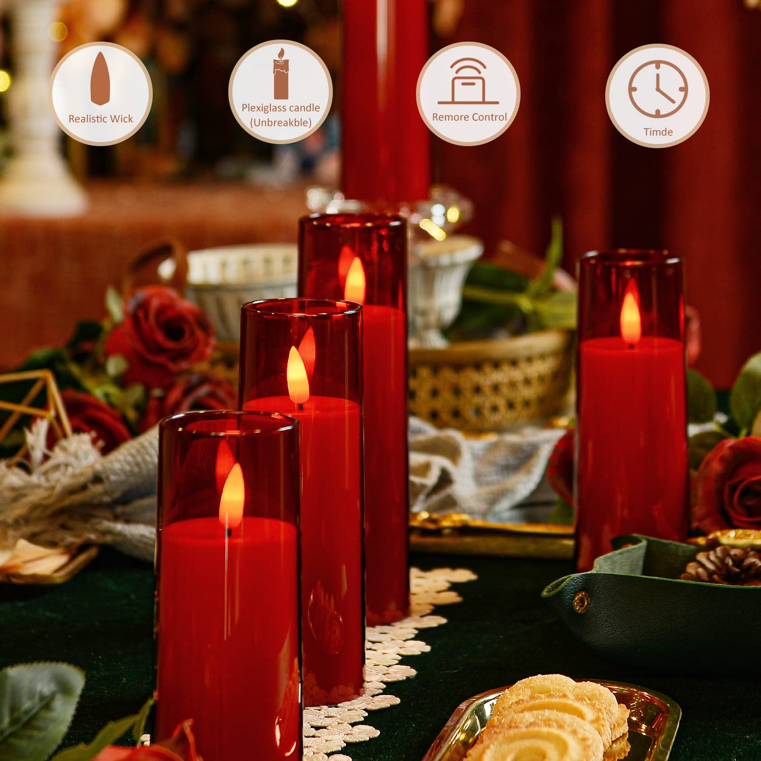 9-Piece Flameless LED Candles with Remote - Battery Operated Pillar Candles (2.3