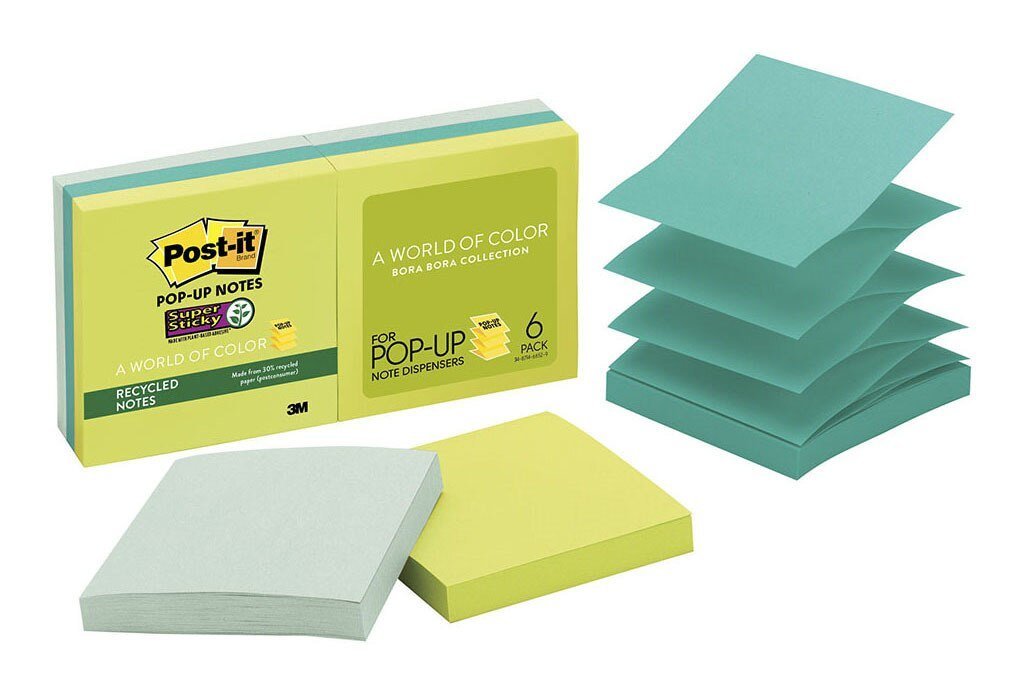 3M Sticky Pop Up Post It Note Refill 76 x 76mm (3
