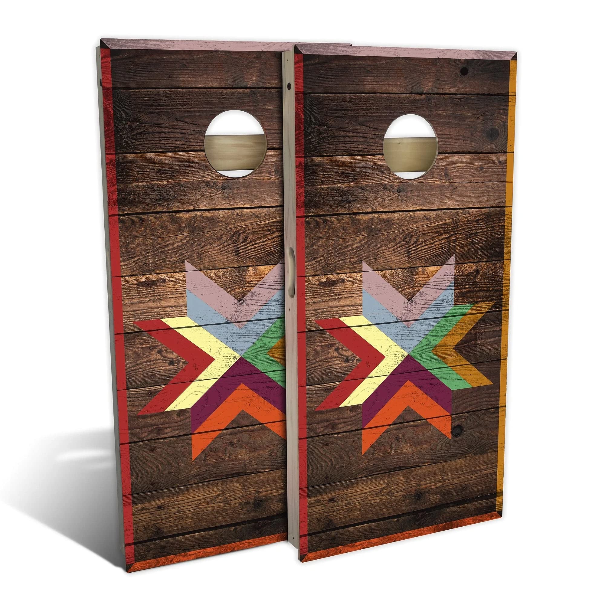 Skip's Garage Country Living Autumn Star Cornhole Board Set - 2 Boards, 8 Bags, Custom Size & Accessories | Outdoor Lawn Games, Tailgate Parties, Backyard BBQ Fun