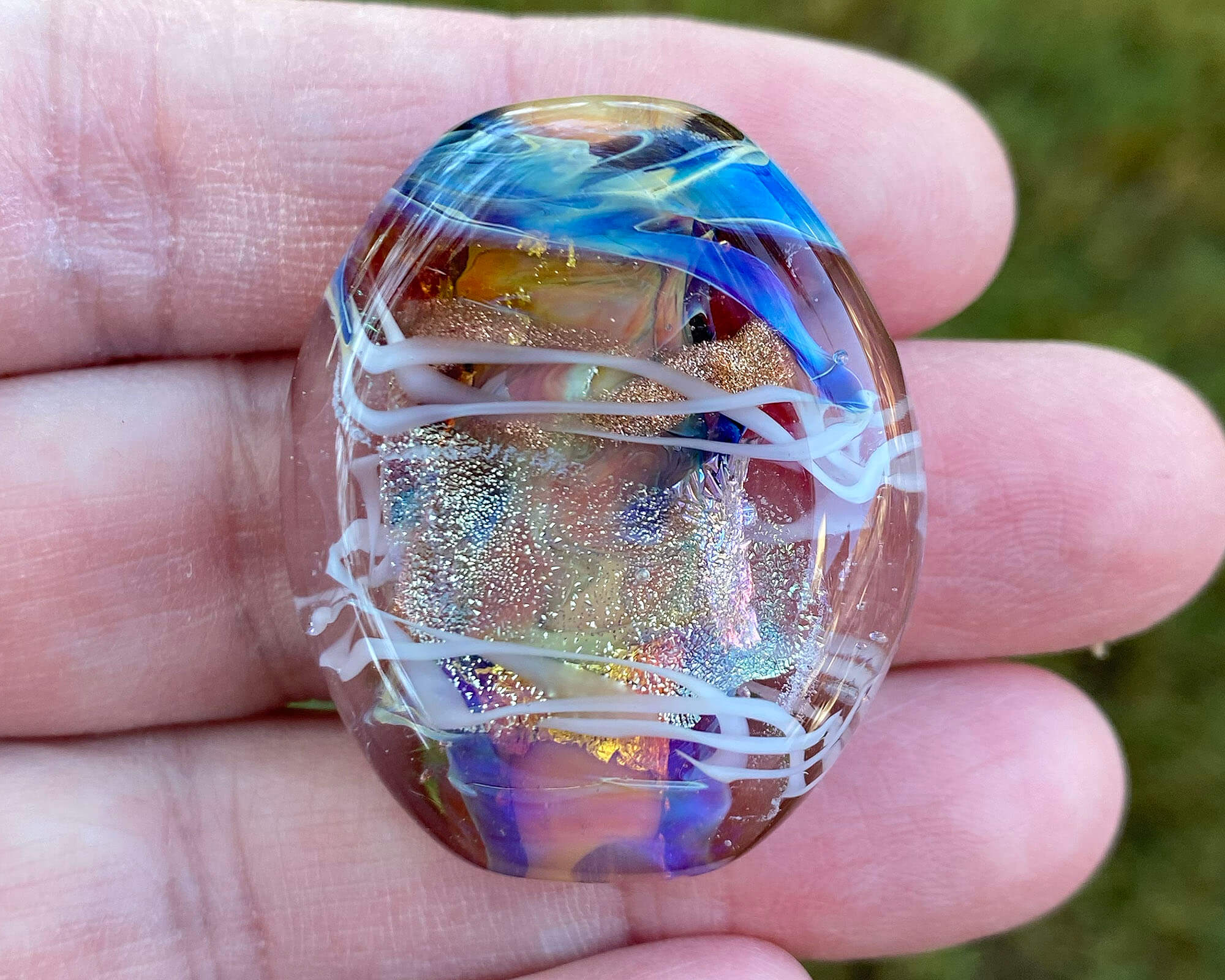Handmade Sunset Treasure Lampwork Glass Focal Bead SRA - Perfect for Jewelry Making, DIY Crafts, and Beading Projects