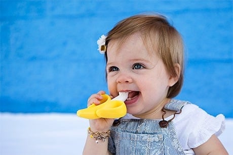 Baby Banana Infant Toothbrush - Soft Bristle Teething Toothbrush for Babies 0-24 Months, BPA-Free & Easy to Hold - Perfect for Soothing Sore Gums & Early Dental Care