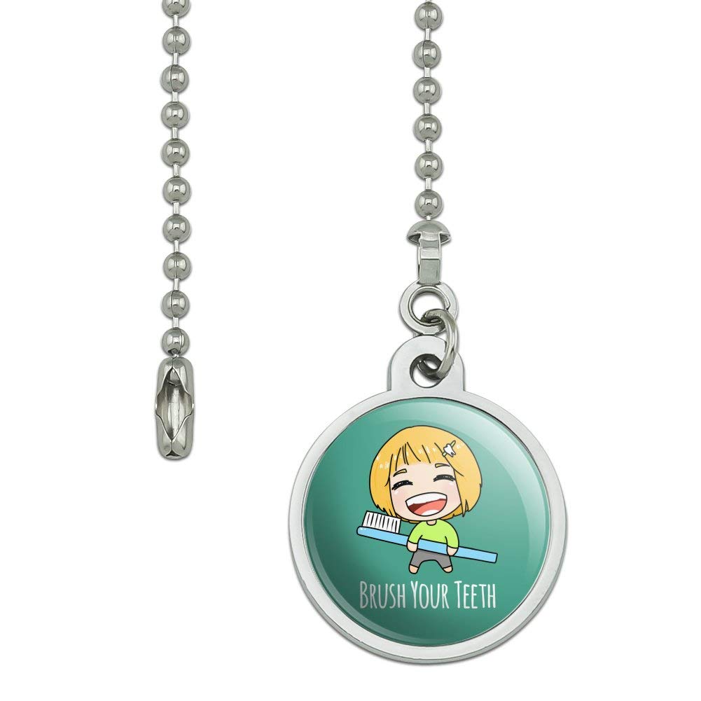 Kawaii Chibi Toothbrush Ceiling Fan Pull Chain - Cute Anime Graphics & More - Perfect for Bathroom Decor, Kids' Rooms & Themed Parties
