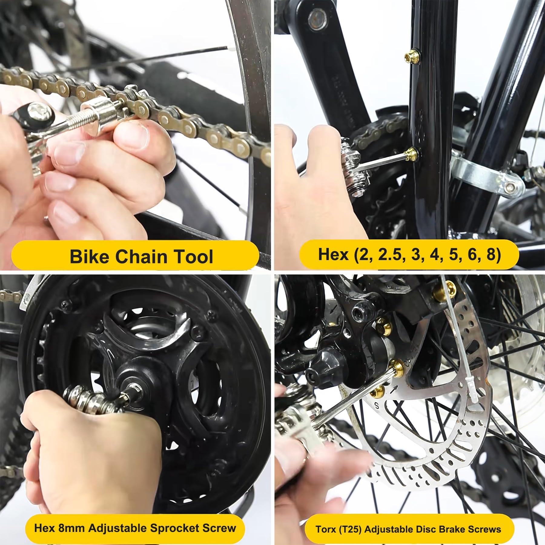 Premium Bike Multi-Tool Kit for Road & Mountain Bikes - 16-in-1 Cycling Tool with Chain Breaker, Tire Repair Kit & Hex Wrenches | Perfect for Emergency Repairs & Trailside Maintenance