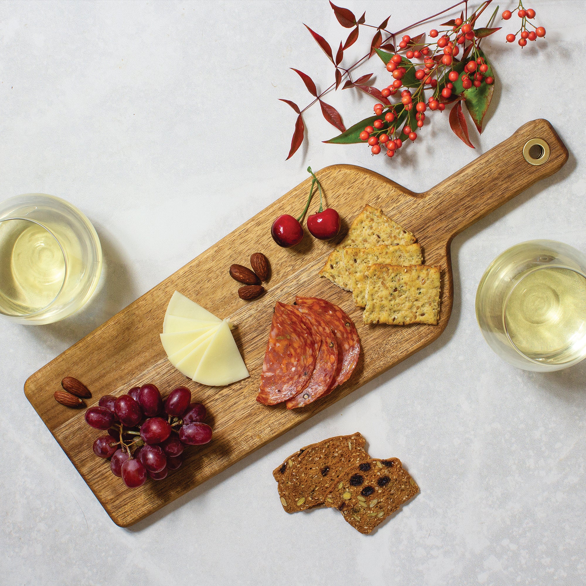 Rock & Branch® Acacia Wood Wine Bottle Shaped Cutting Board - Durable Charcuterie Board for Cheese, Charcuterie & Entertaining - Perfect for Wine Tastings, Kitchen Decor & Gift Giving