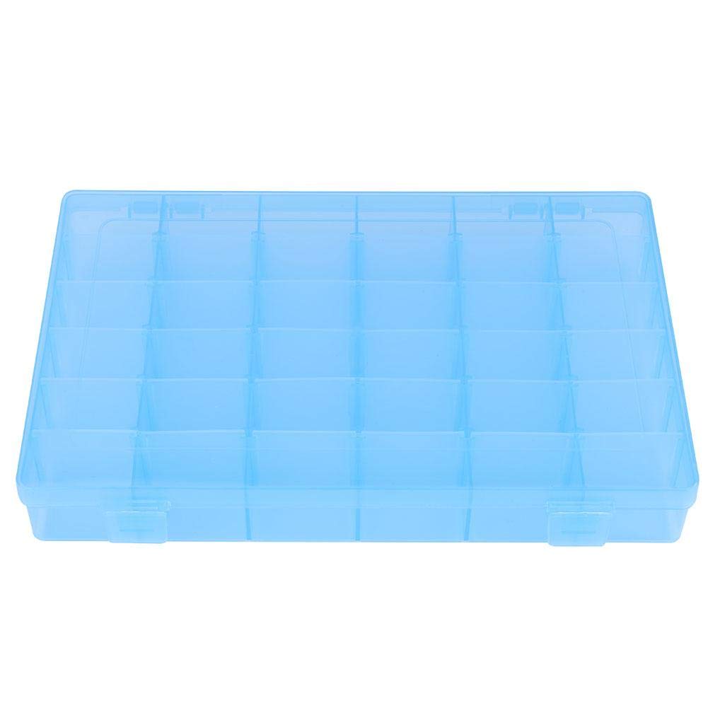 Rubber Band Storage Box - 36 Slot Plastic Organizer for Pills & Home Use (Blue)