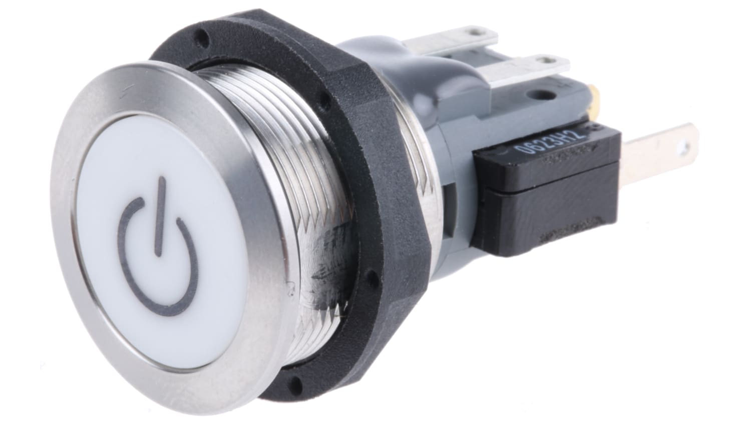 MSM CS 19mm Metal Push Button Switch with Blue Illumination & Power Symbol - 3A 250VAC, 30VDC - Durable 200,000 Operations - Ideal for Industrial Control Panels, Machinery & Electrical Equipment