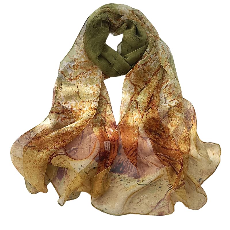 Abstract Floral Scarf - Elegant Tree Blossom Design, Perfect Gift for Women | Soft Fashion Accessory for Spring Outfits, Office Wear & Special Occasions