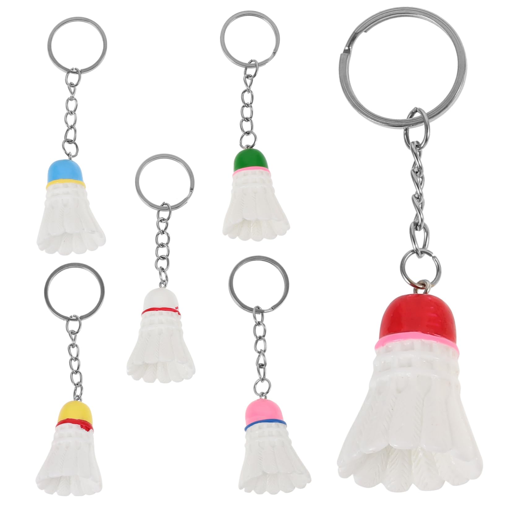 Yardwe 6pcs Badminton Keychains Set - Metal Badminton Design Key Rings for Bags, Gifts, and Sports Enthusiasts