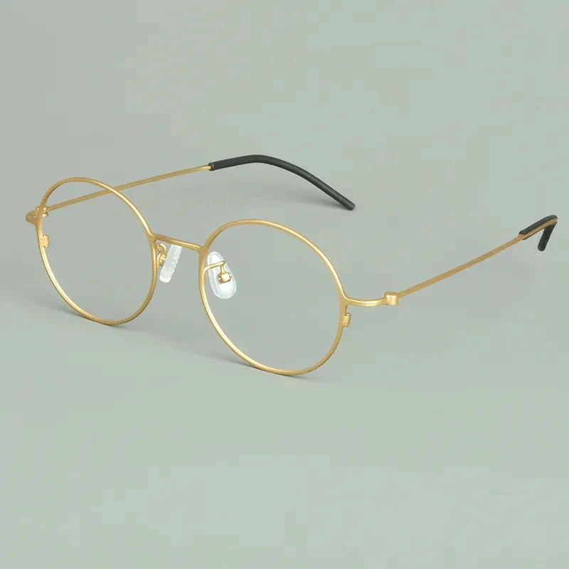 Aimee Unisex Full Rim Round Titanium Eyeglasses Frame 14502 - Lightweight Durable Glasses for Men & Women, Perfect for Reading, Work, and Everyday Use