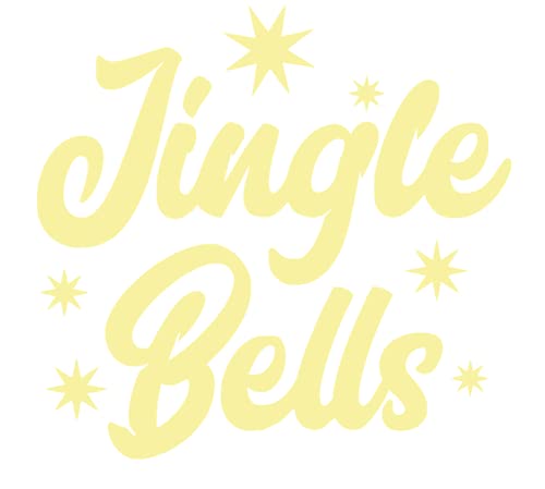 Jingle Bells Iron On Decal - DIY Christmas Crafts Transfer for Kids (Yellow) | Perfect for Holiday T-Shirts, Stockings & Gift Wrapping
