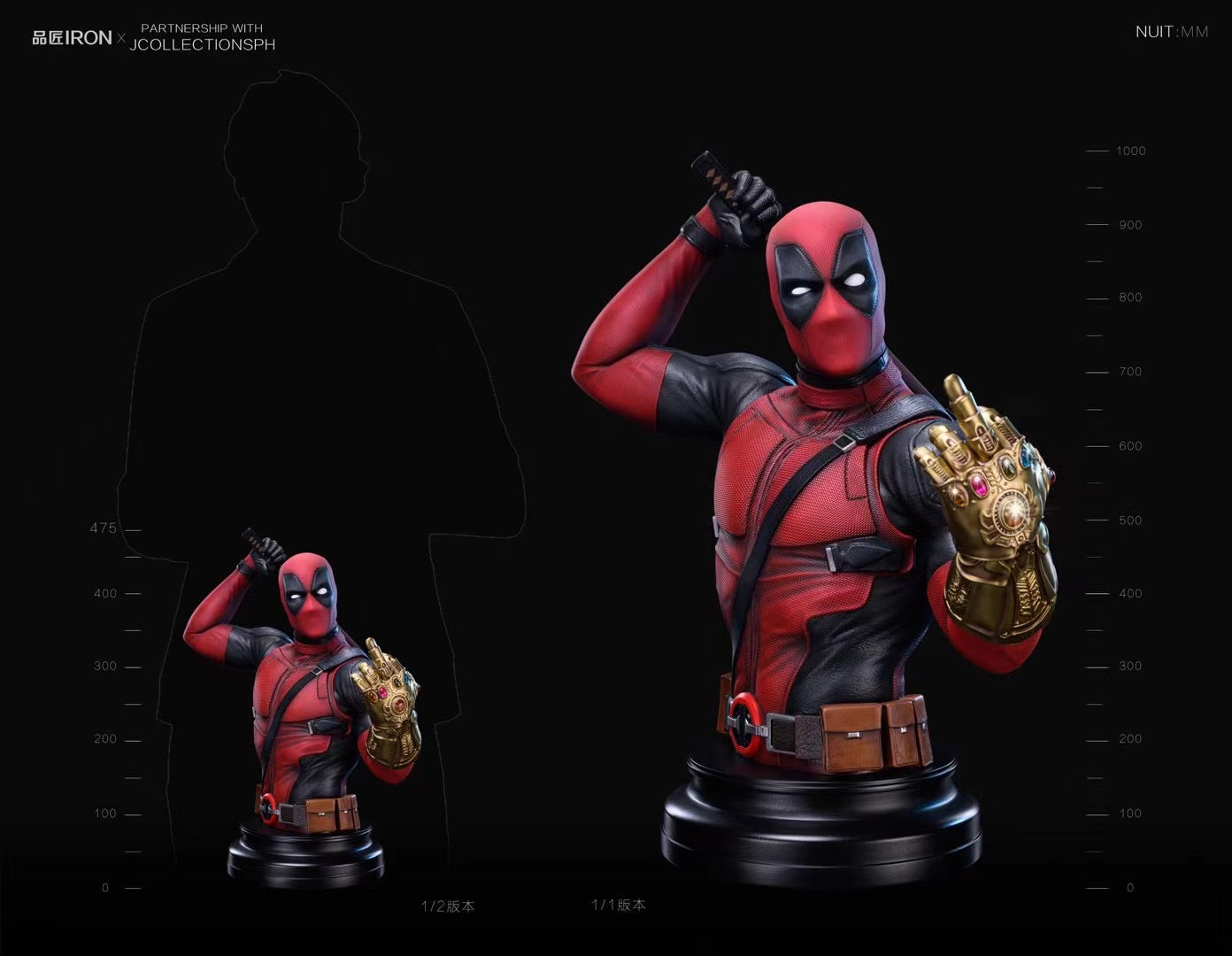 Deadpool Bust Statue - Marvel Comics Collectible Figure for Home & Office Decor - Perfect for Superhero Fans & Gift Giving
