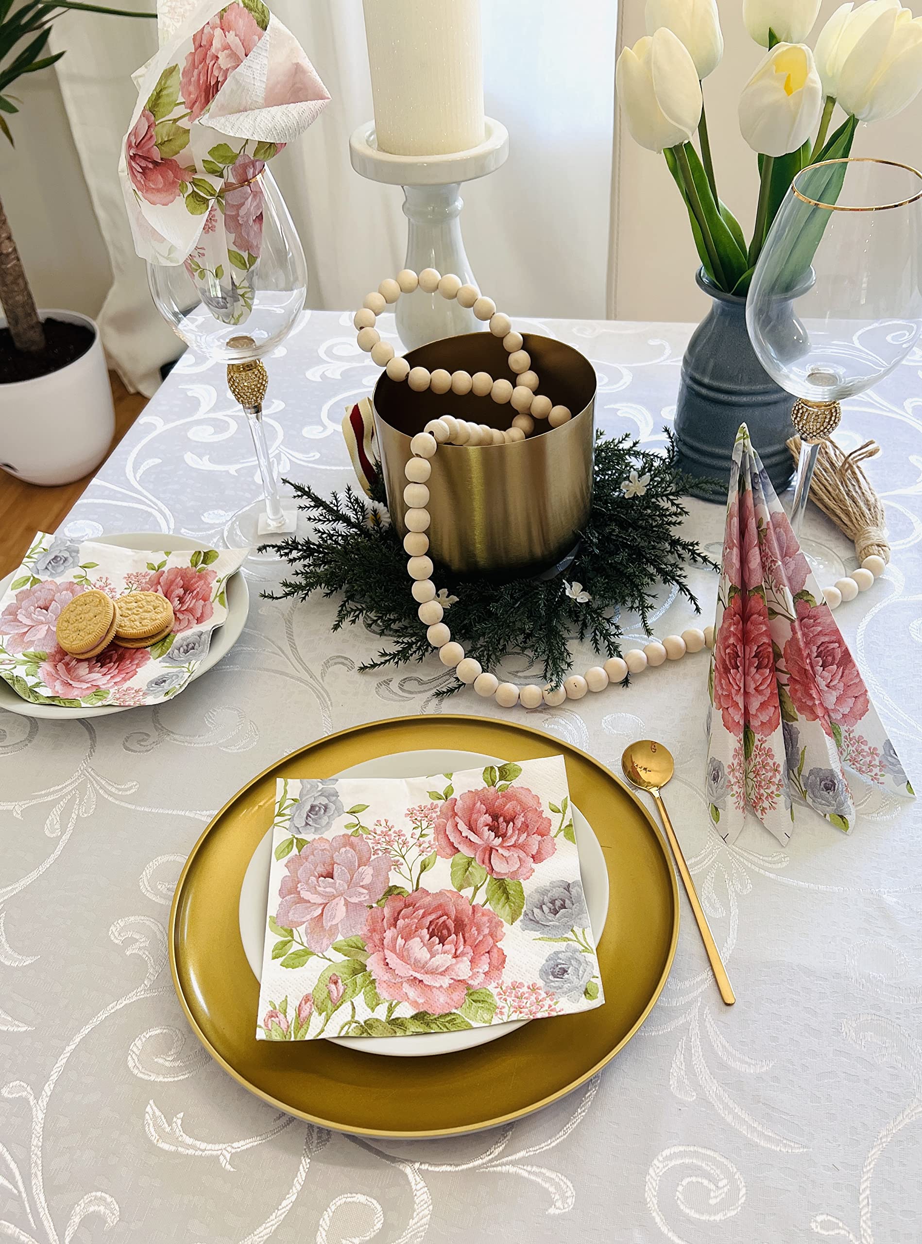 Julietta Pink Roses 3-Ply Paper Napkins - 13